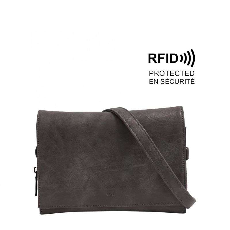 Nita Crossbody Wallet Charcoal Grey