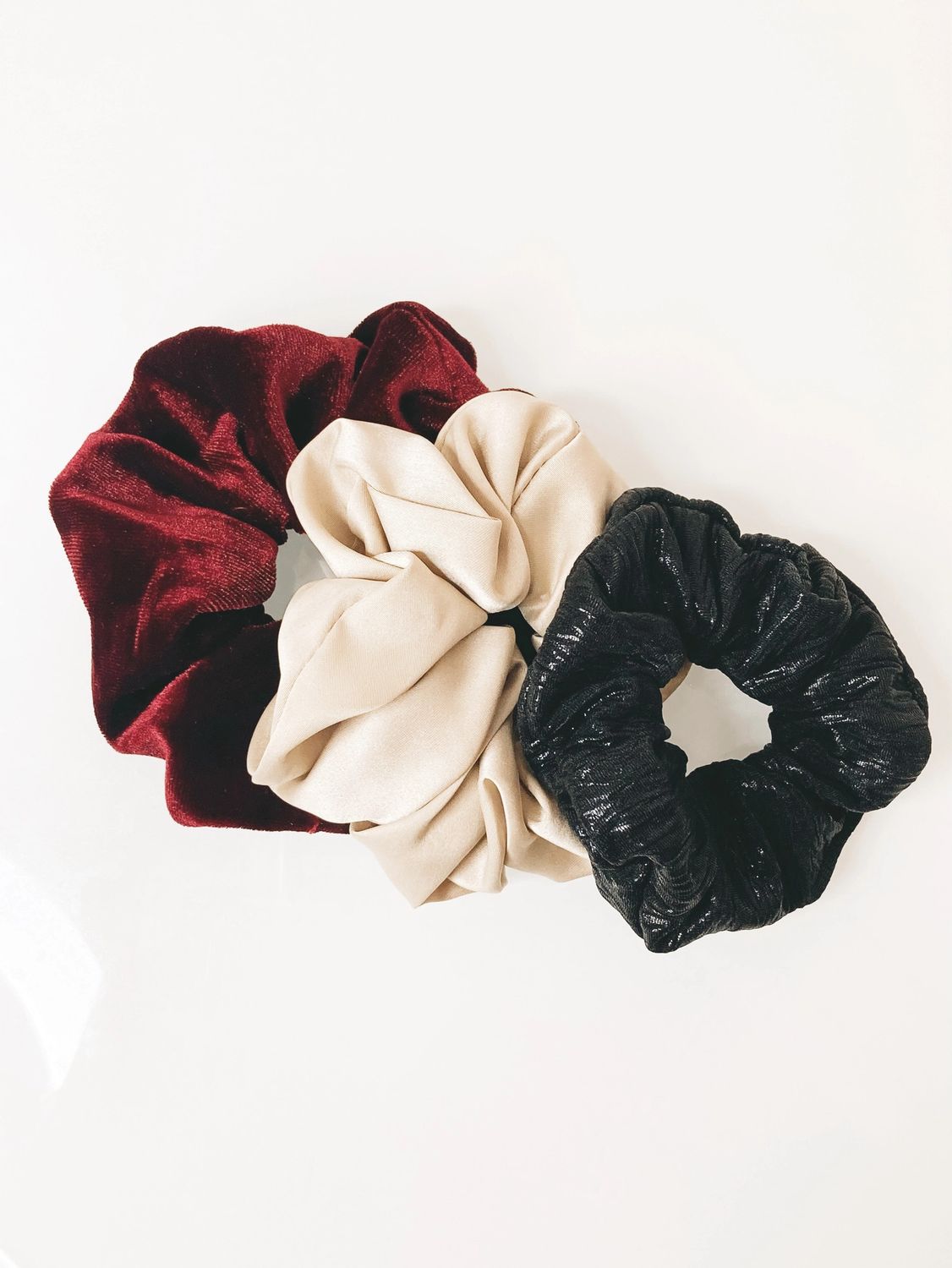 Hair Scrunchie Trio Red Collection