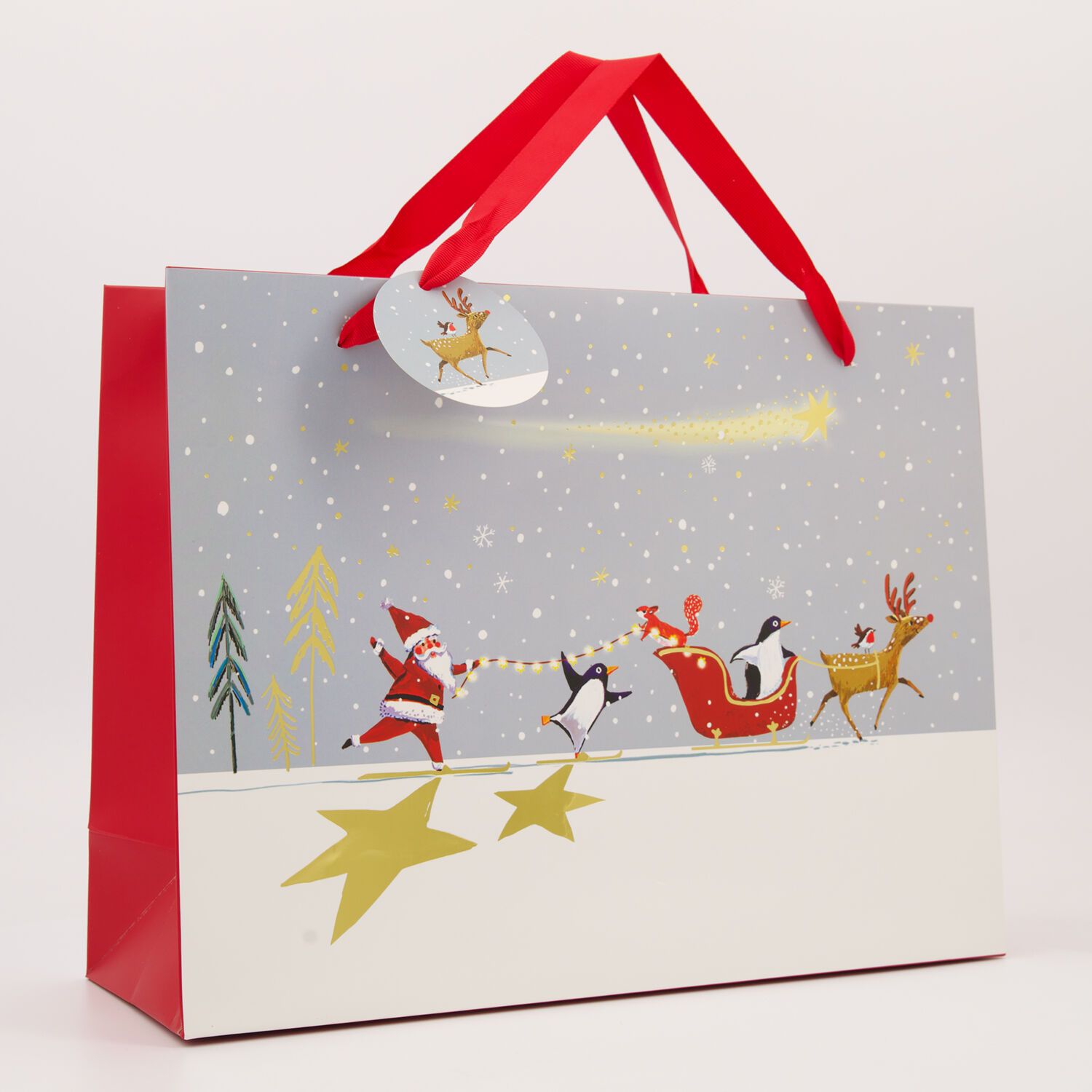 Large Shopper Gift Bag Penguin Friends