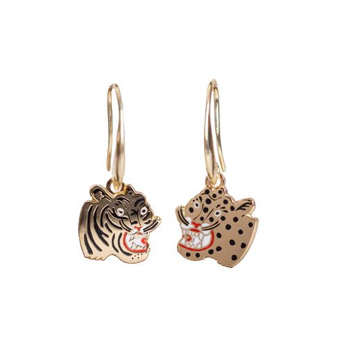 Drop Earrings Tiger &amp; Cheetah by Kristina Micotti