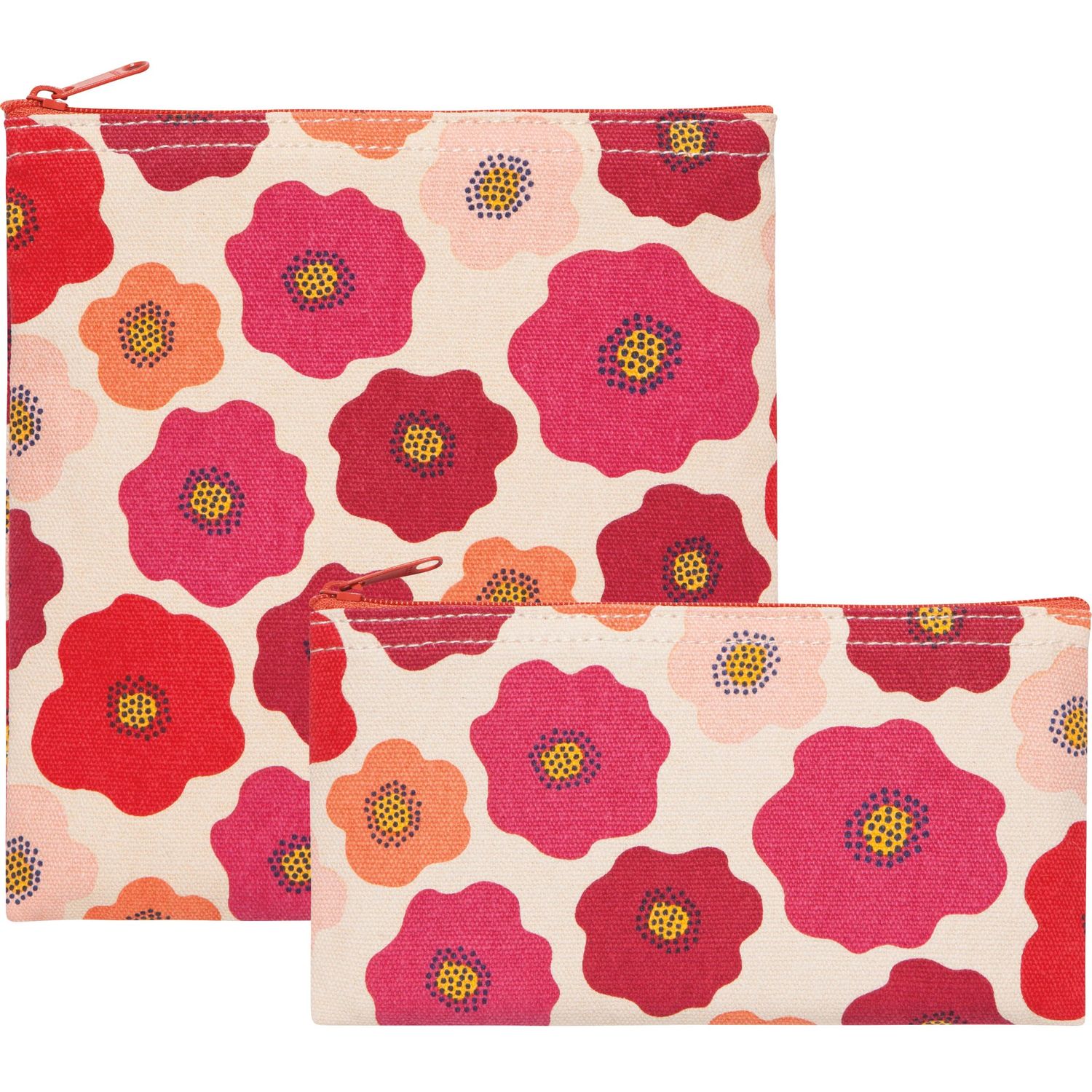 Snack Bag Set of 2 Poppy