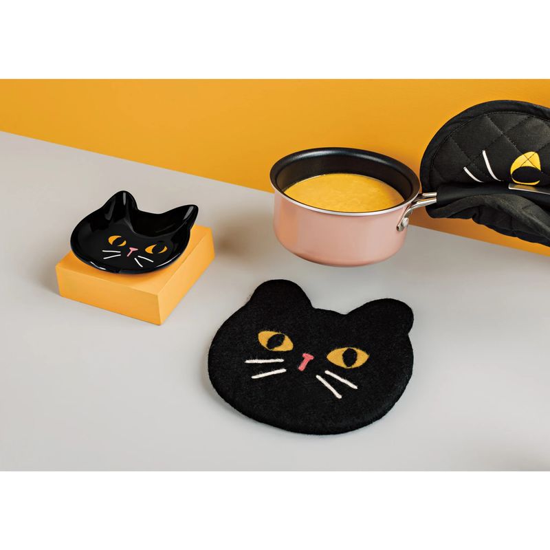 Felt Wool Trivet Black Cat