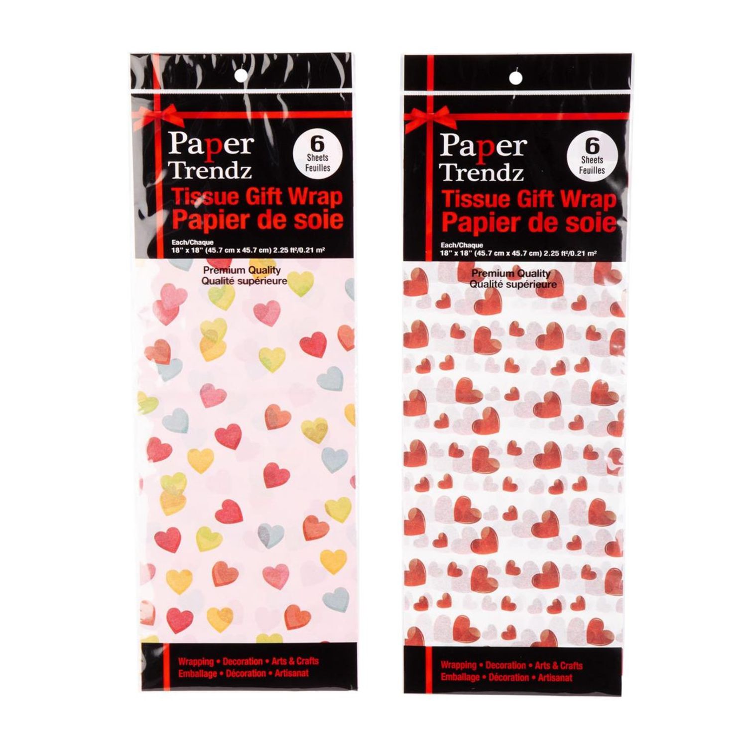 Valentines Tissue Paper 6pc Assorted