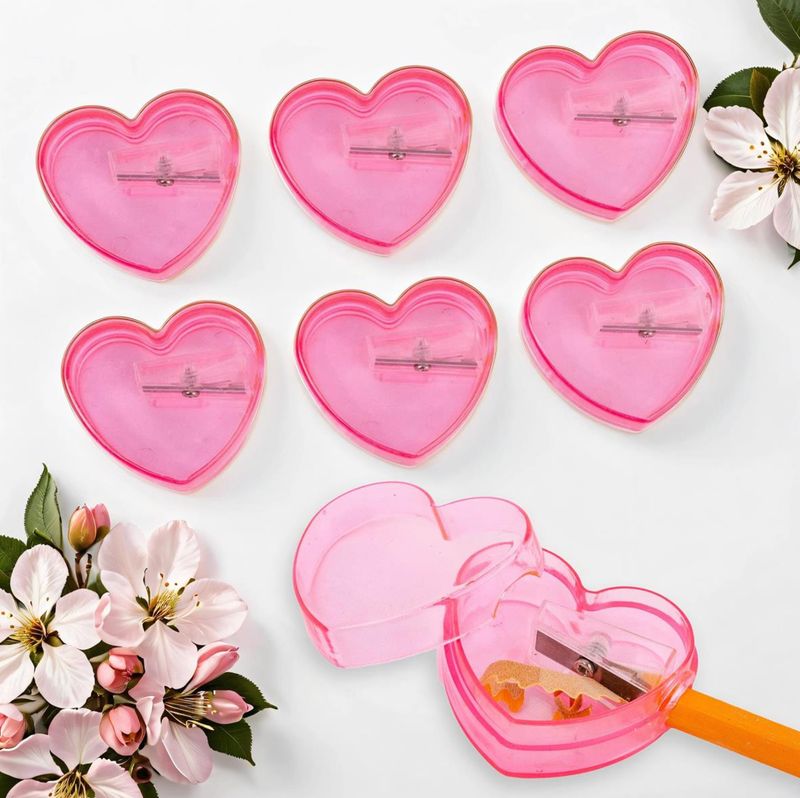 Pack of 6 Valentines Heart Shape Pencil Sharpeners