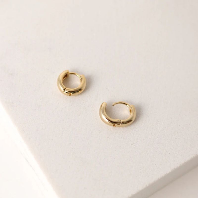 Tube 10mm Hoop Waterproof Earrings Gold