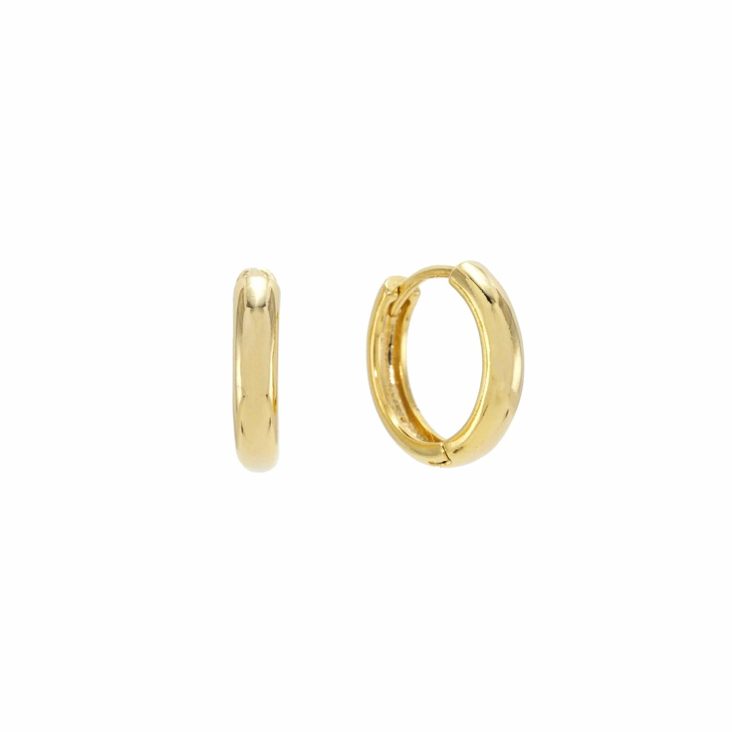 Tube 15mm Hoop Waterproof Earrings Gold