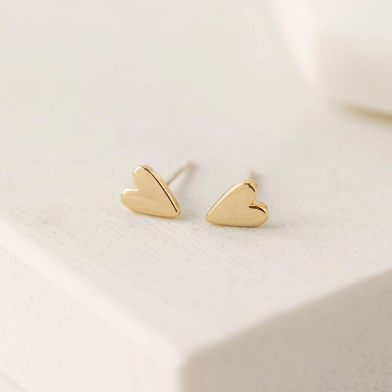 Everly Heart Stud Earrings Gold