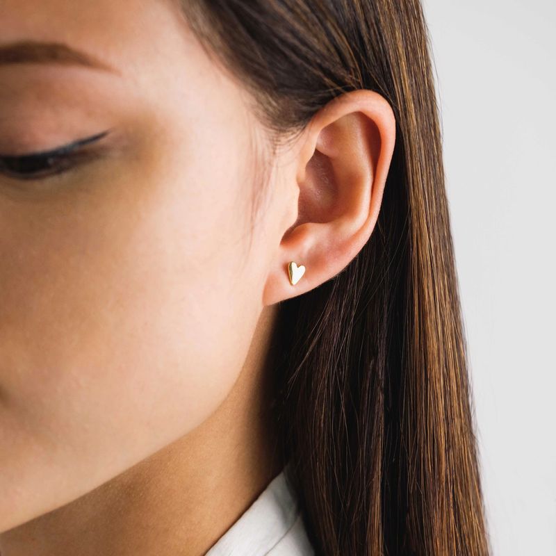 Everly Heart Stud Earrings Gold