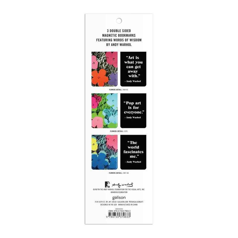Magnetic Bookmarks Andy Warhol Flowers