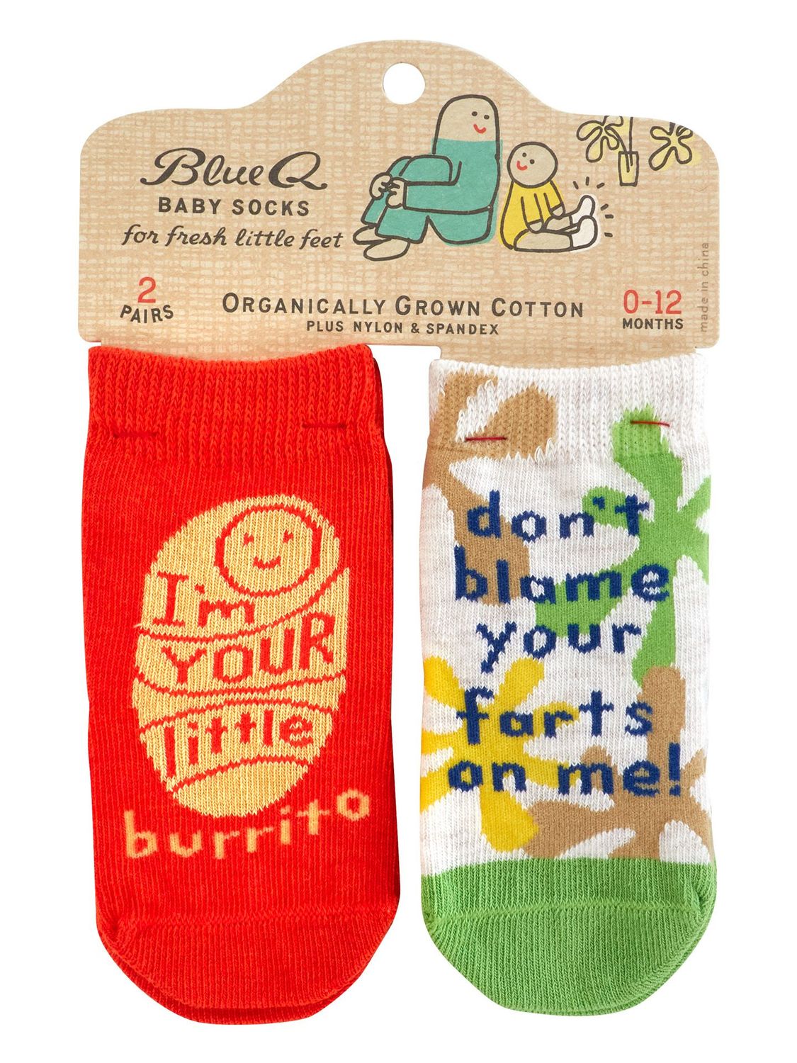 I&#39;m Your Little Burrito/ Don&#39;t Blame Your Farts On Me Baby Socks
