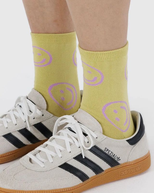 Crew Sock Straw Happy