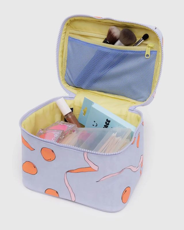 Large Cosmetic Case Apricots &amp; Ribbons