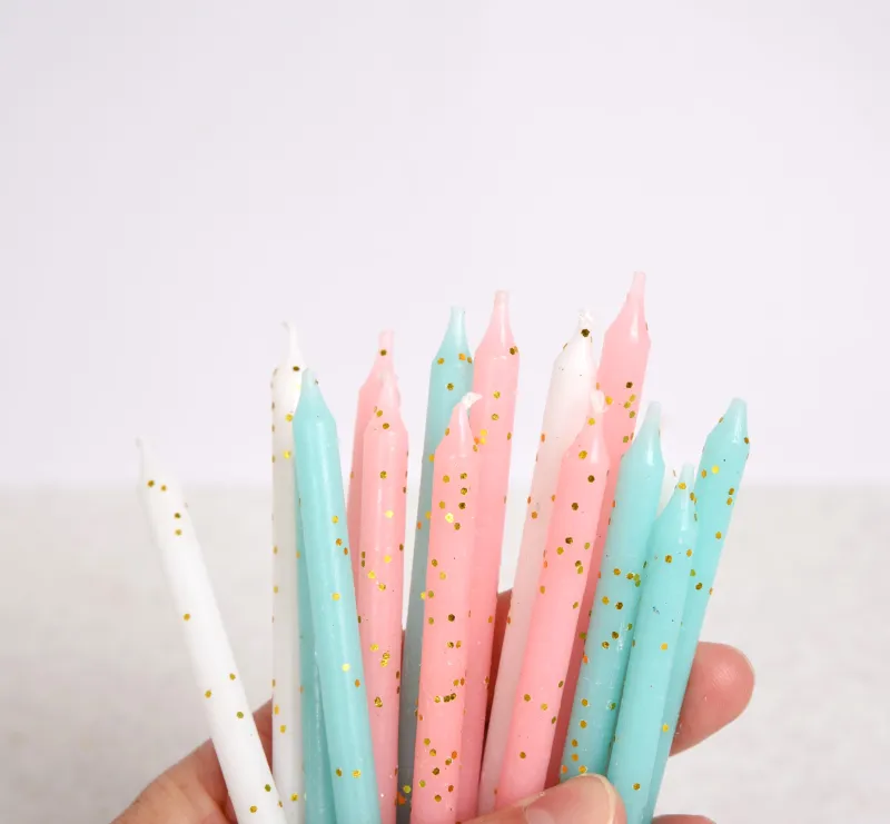 Pastel Gold Glitter 16 Candles Set
