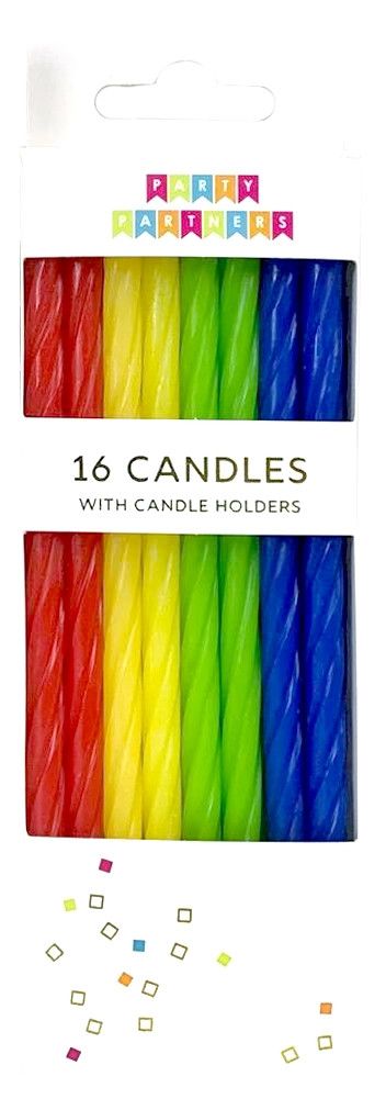 Rainbow Spiral 16 Candle Set