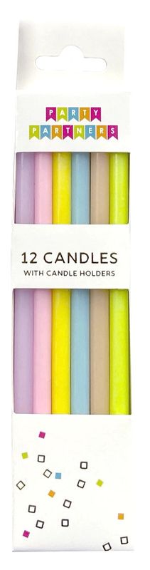 Pastel Rainbow Gradient 12 Candle Set