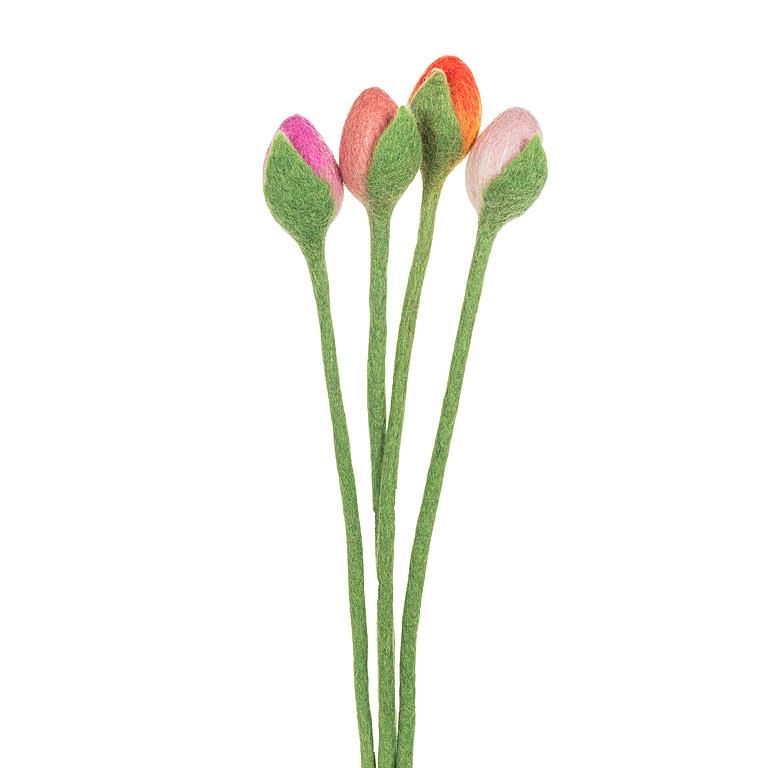 Felt Tulip Stem w/Leaf (Sold Individually)