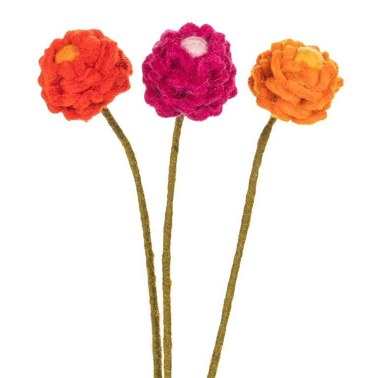 Felt Petal Flower Stem (Sold Individually)