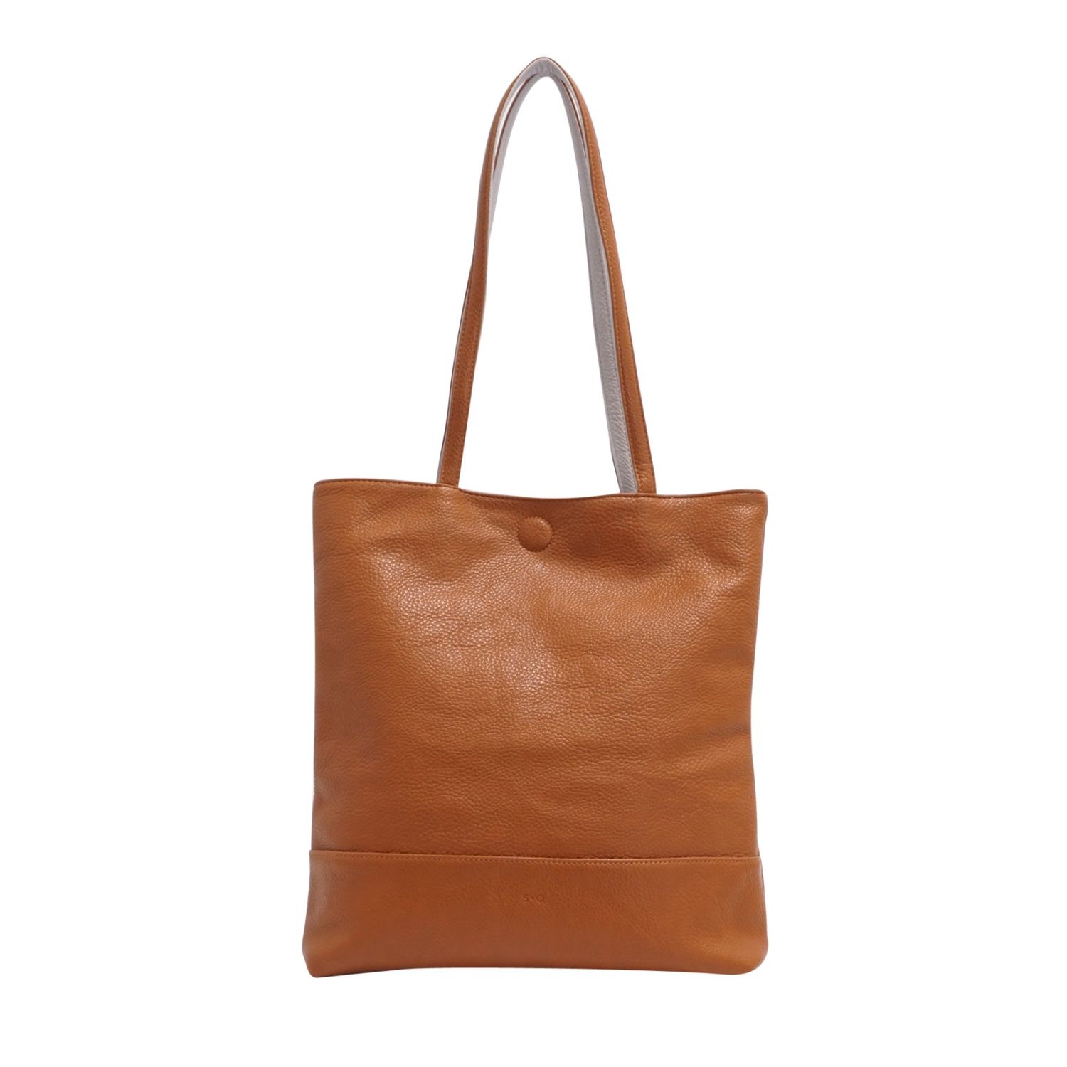 Amia 2-in-1 Reversible Tote Cognac/Light Grey