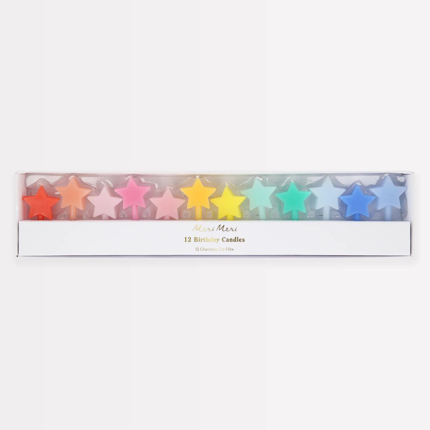 Rainbow Star Candles Set of 12