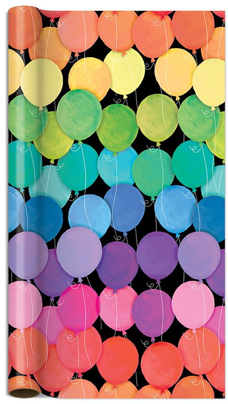 Gift Roll Wrap Rainbow Balloons