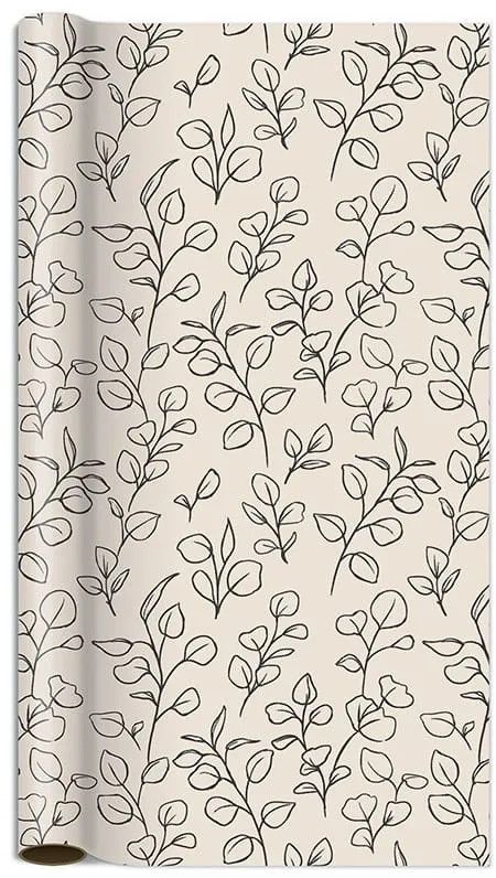 Gift Roll Wrap Black Crème Botanical