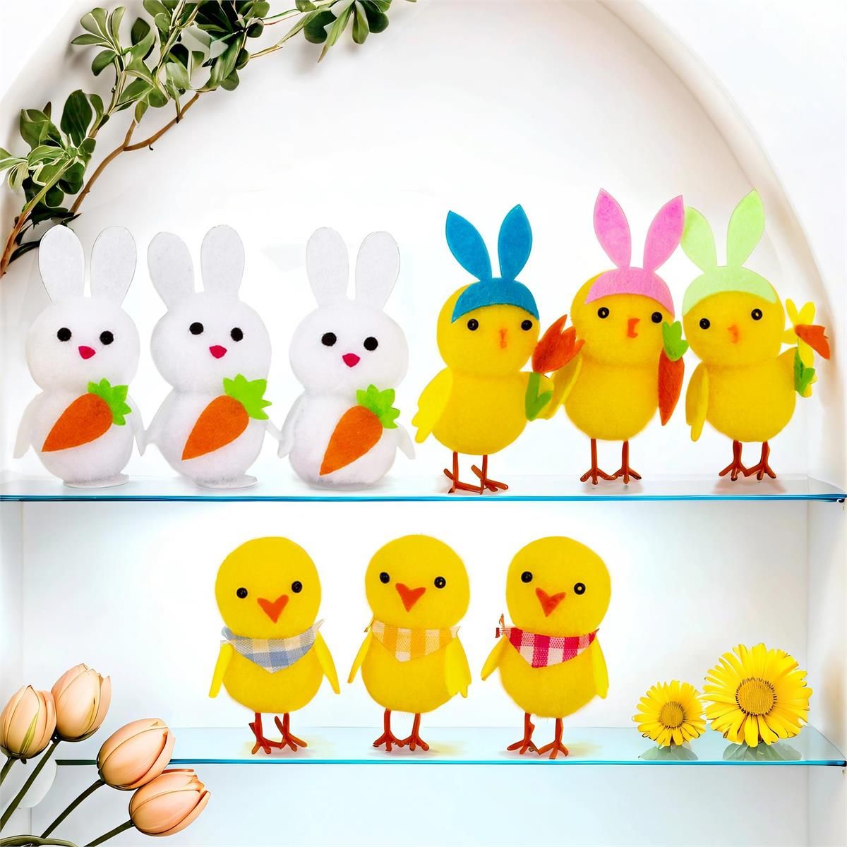 Chenille Chicks or Bunnies 3Pk