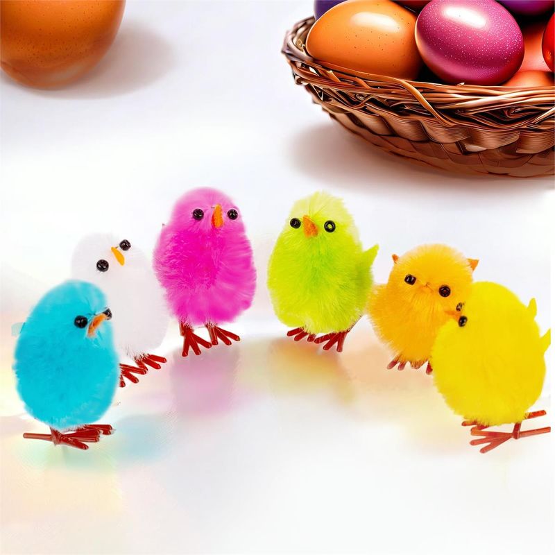 Chenille Mini Chicks Multicolour  12Pk
