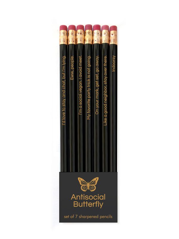 Pencil Set Antisocial Butterfly