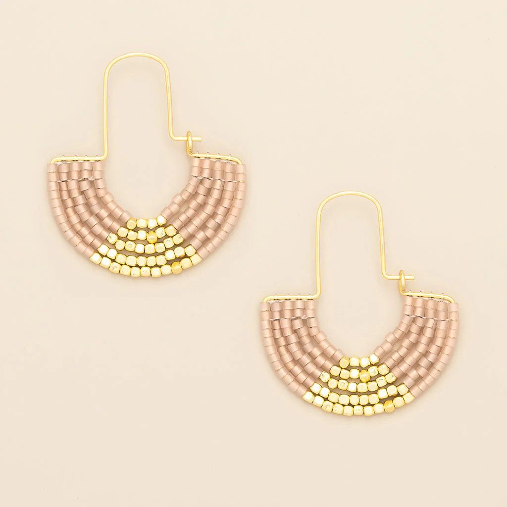 Chromacolor Miyuki U-Hoop Earring Blush/Gold