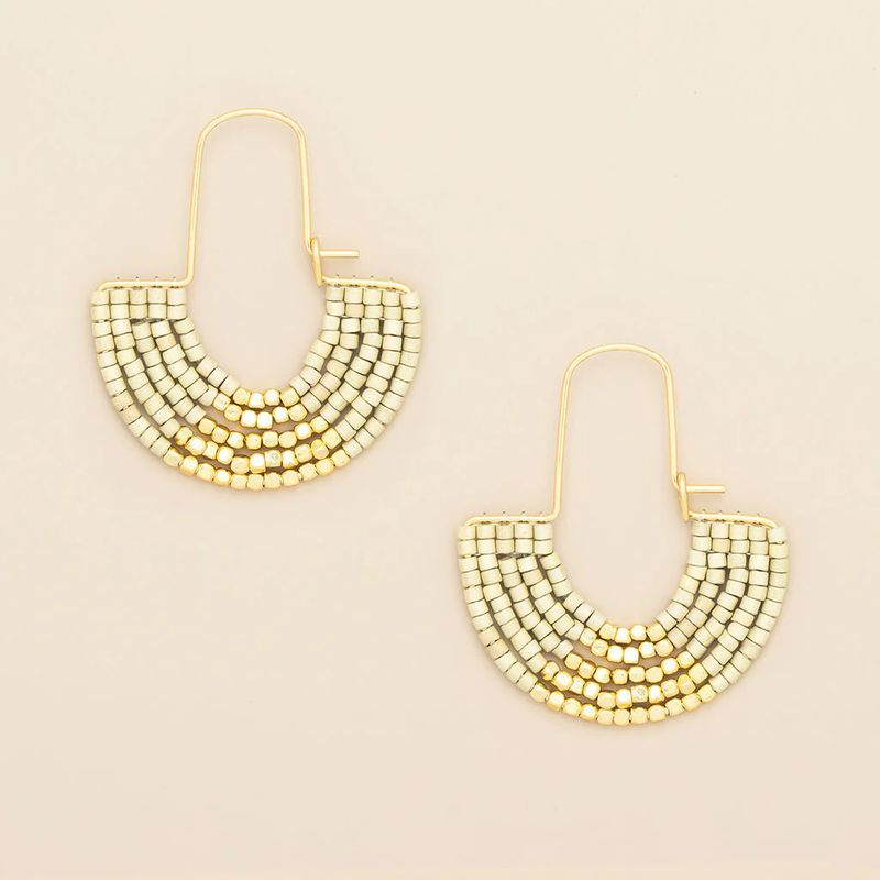 Chromacolor Miyuki U-Hoop Earring Cream/Gold