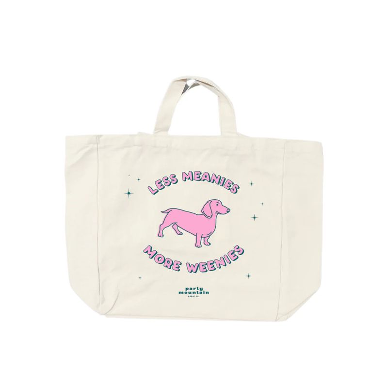 Organic Canvas Tote Bag Less Meanies, More Weenies