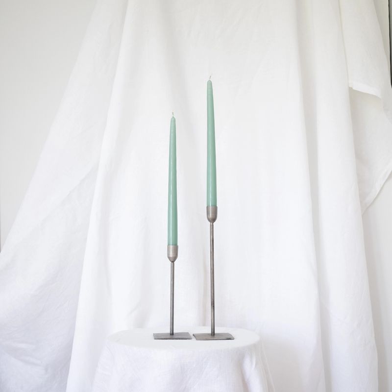 Taper Candles Pair Sage 12"