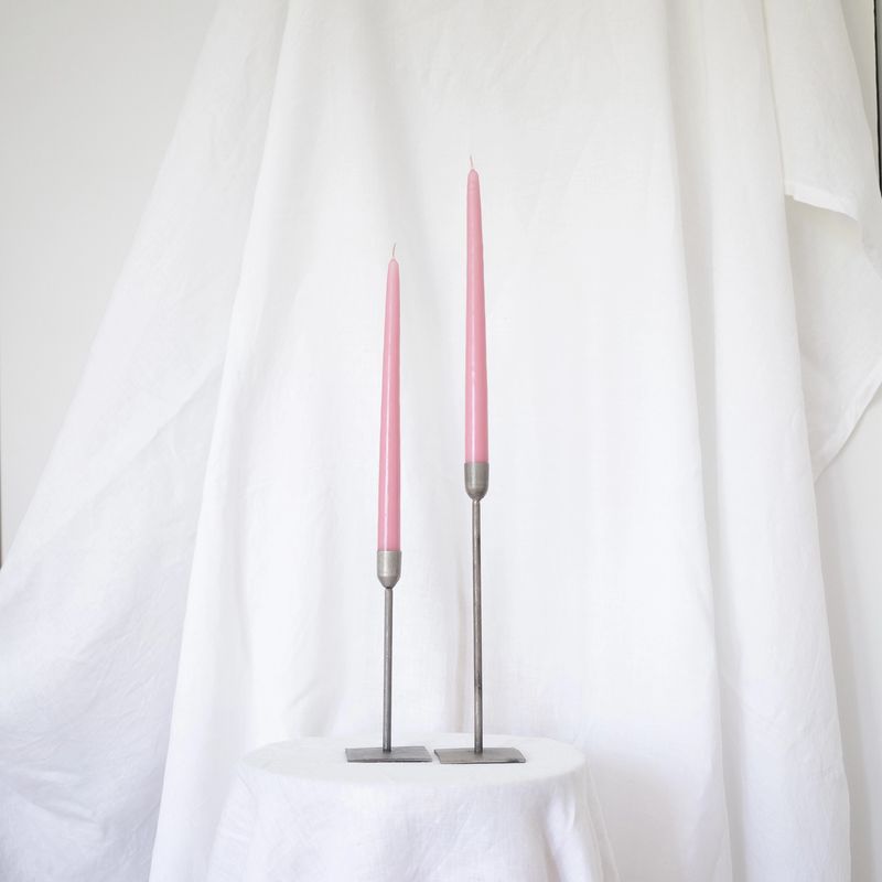 Taper Candles Pair Blush 12"