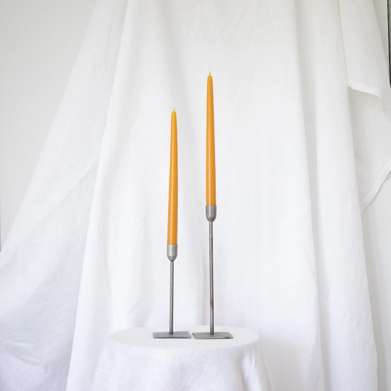 Taper Candles Pair Harvest Gold 12"