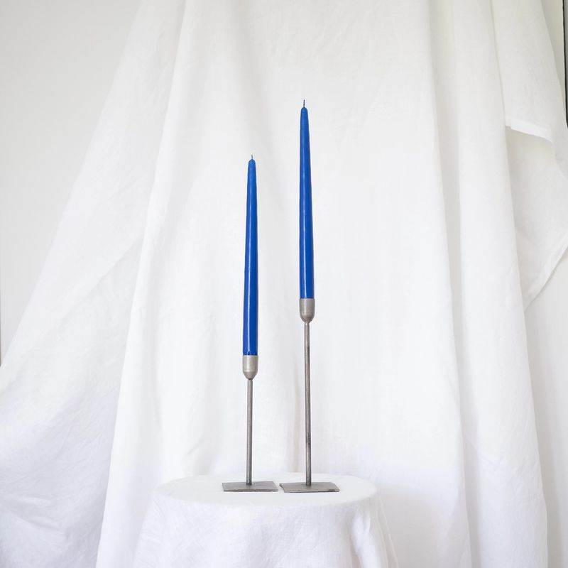 Taper Candles Pair Majorelle Blue 12"