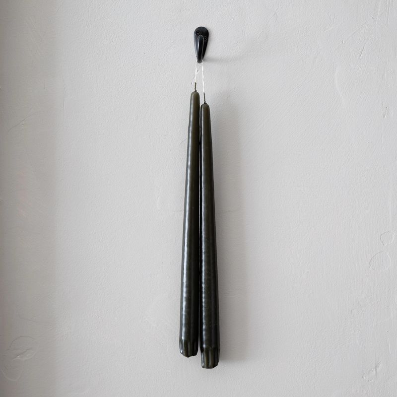 Taper Candles Pair Olive 12&quot;