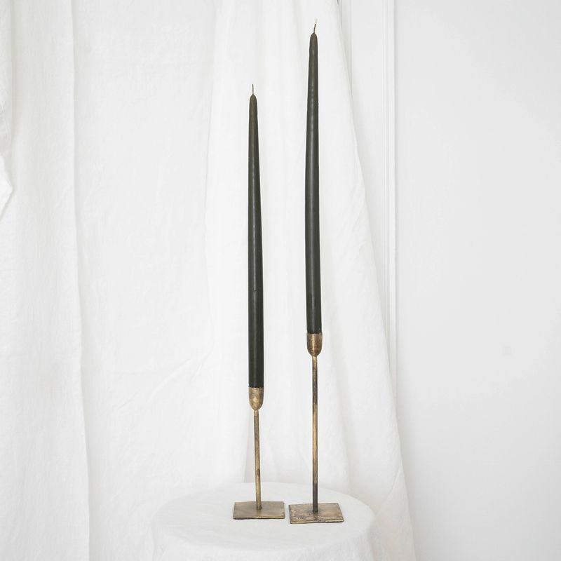 Taper Candles Pair Olive 12"