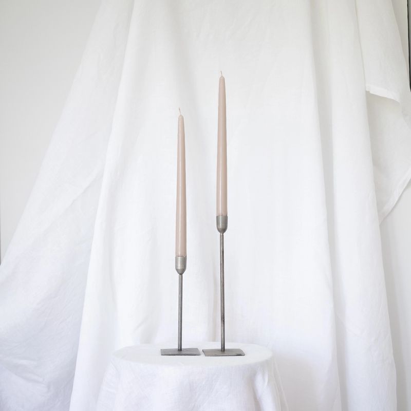 Taper Candles Pair Oatmeal 12"