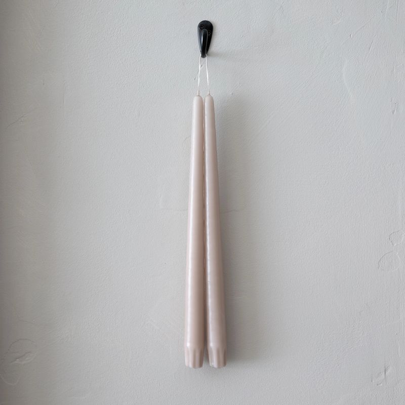 Taper Candles Pair Oatmeal 12&quot;
