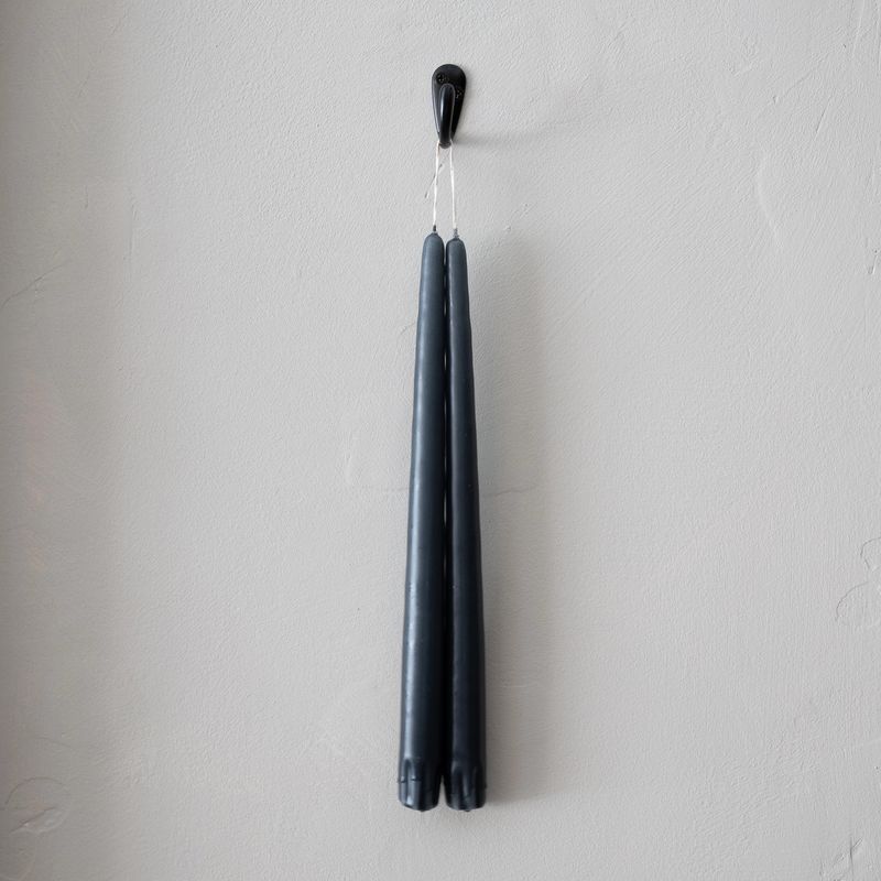 Taper Candles Pair Charcoal 12&quot;