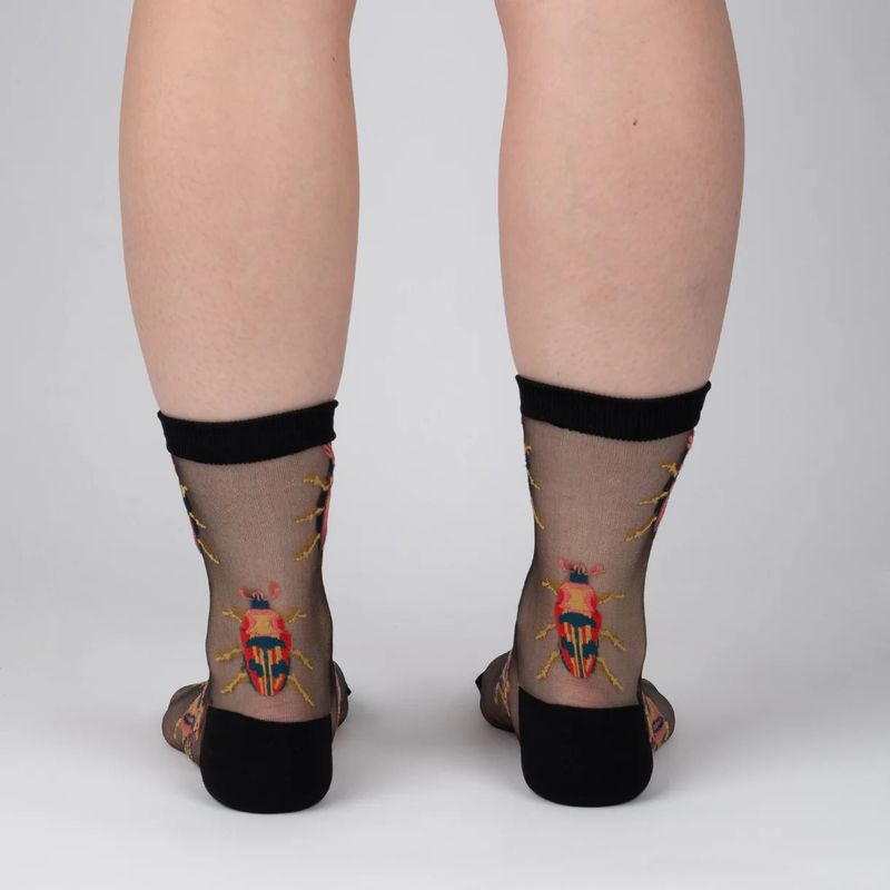 Women's Sheer Crew Socks Beetles