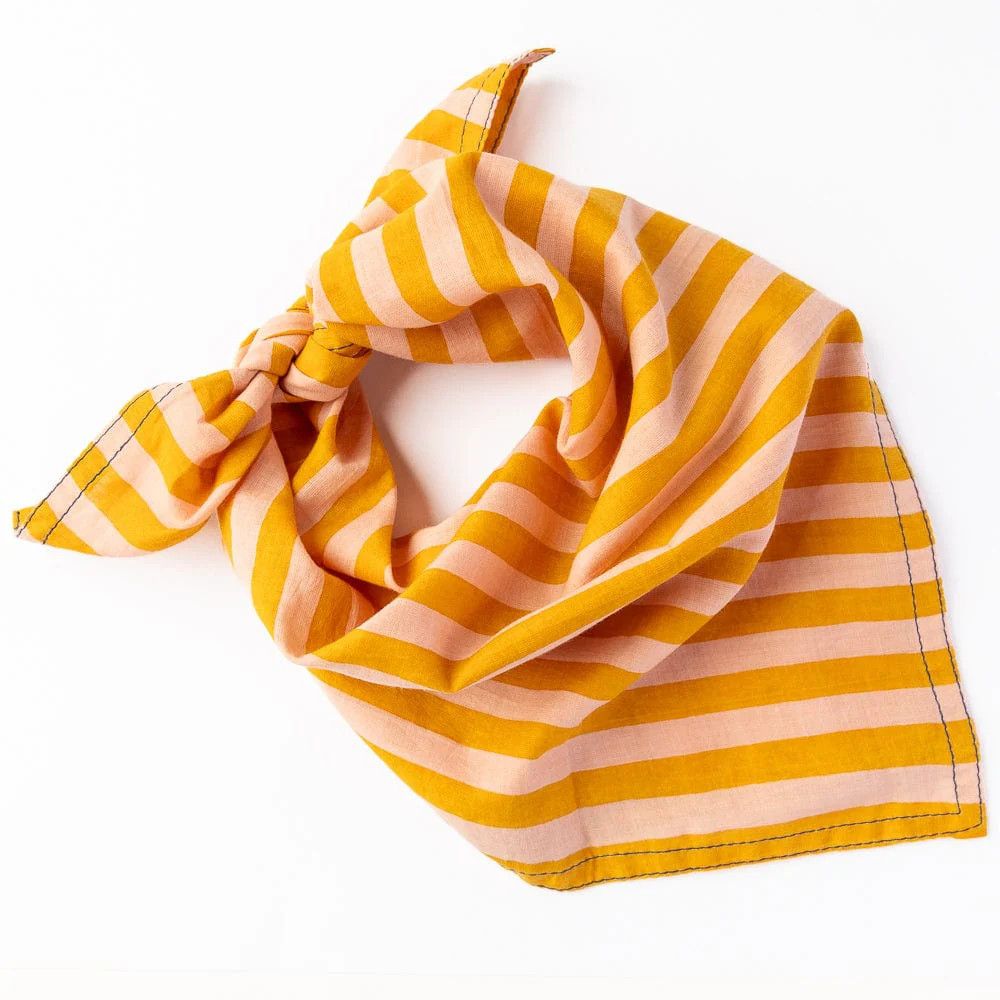 Naomi Stripe Bandana Blush Mustard