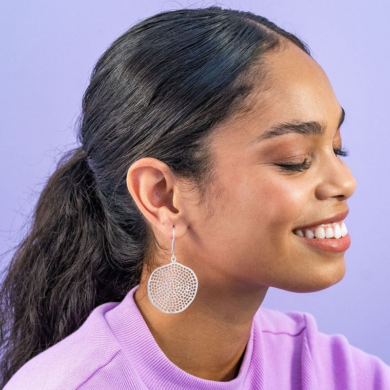 Gretchen Large Circle with Holes Earrings Silver