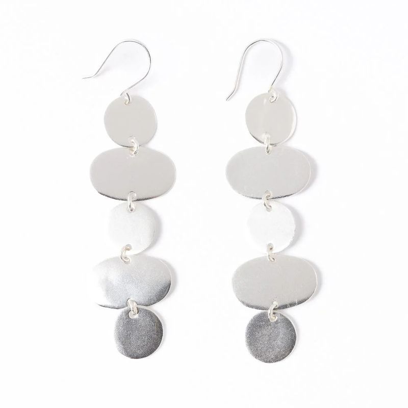 Gretchen Oval Circle Earrings Silver