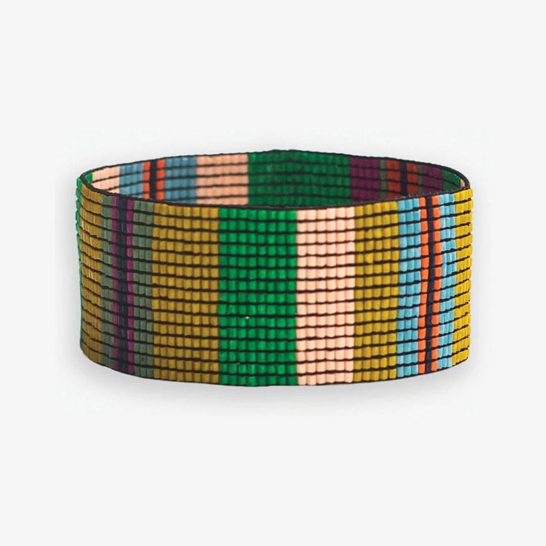 Kenzie Mixed Vertical Colourblock And Stripes Beaded Stretch Bracelet Rio
