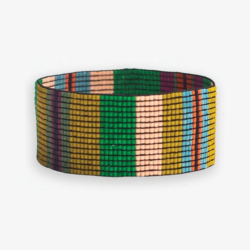 Kenzie Mixed Vertical Colourblock And Stripes Beaded Stretch Bracelet Rio