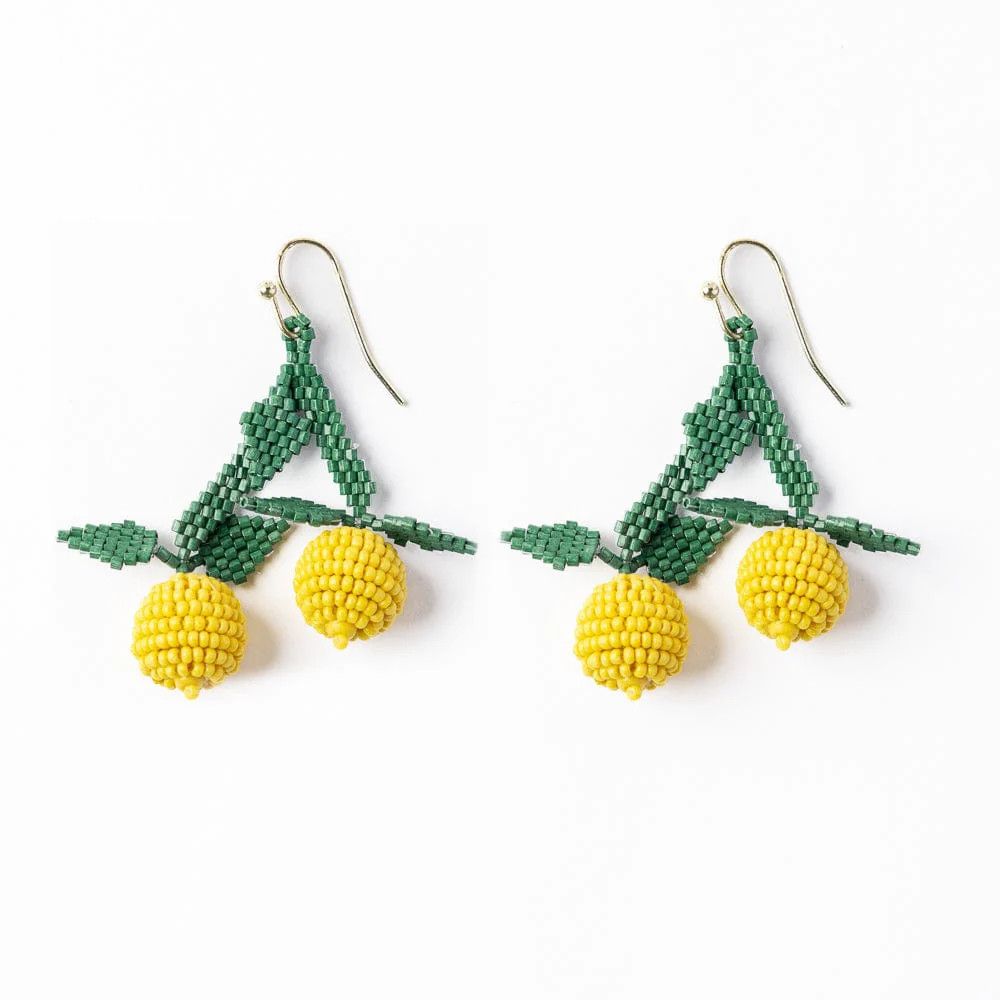 Lottie Cluster Dangle Luxe Earrings Lemon