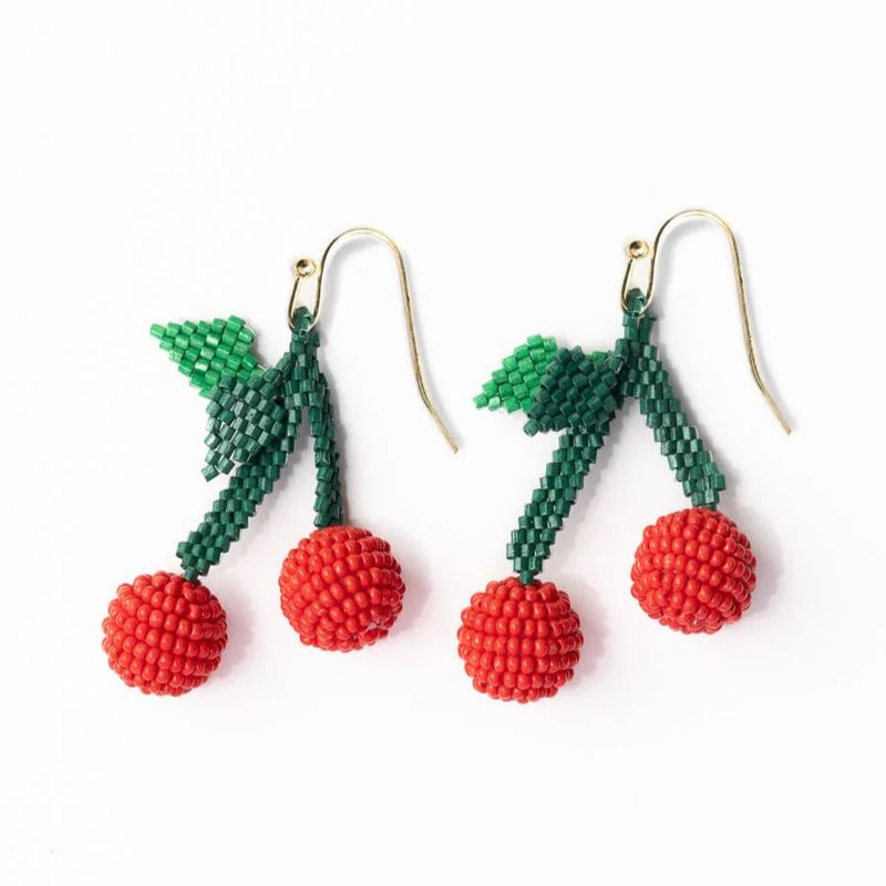 Lottie Cluster Dangle Luxe Earrings Cherry
