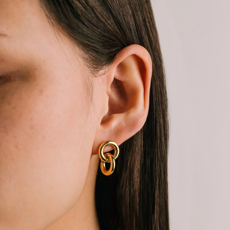 Linx Drop Waterproof Earrings Gold
