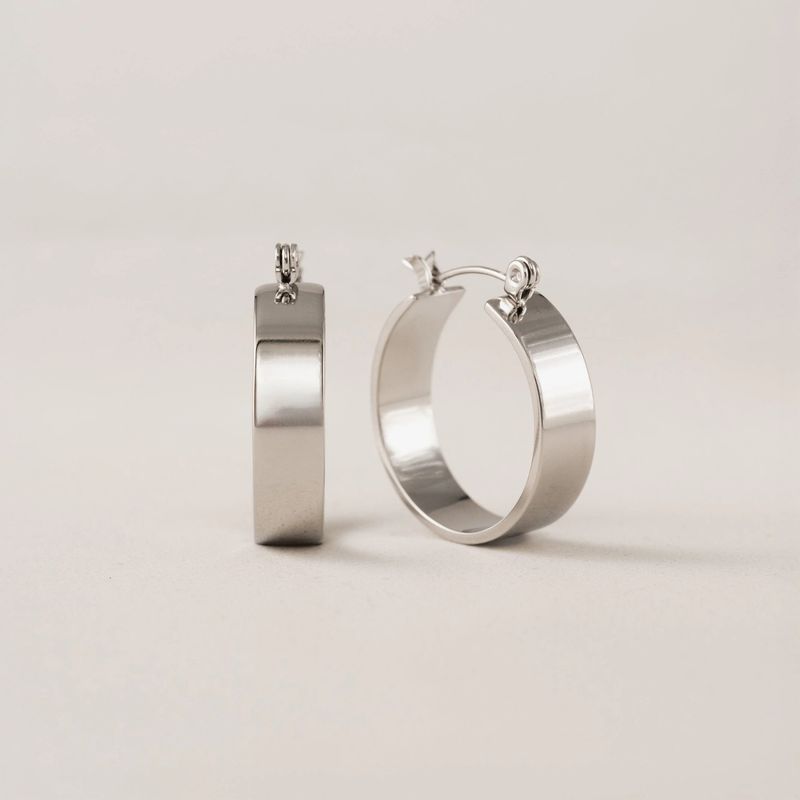 Khloe Hoop Waterproof Earrings Silver